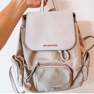 Michael Kors Abbey Cargo Nylon Backpack beige